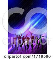 Party People Dancing On Abstract Background