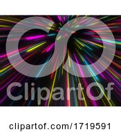 Poster, Art Print Of 3d Colourful Warp Tunnel Effect Background