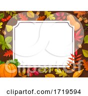 Border Of Autumn Leaves Around Text Space