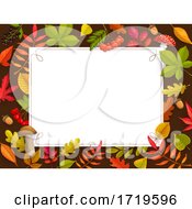 Poster, Art Print Of Border Of Autumn Leaves Around Text Space