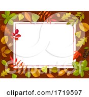 Poster, Art Print Of Border Of Autumn Leaves Around Text Space