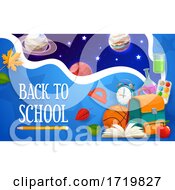 Poster, Art Print Of Back To School Student Bag Outer Space Planets