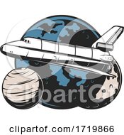 Poster, Art Print Of Shuttle And Planets