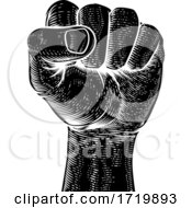 Fist In The Air Vintage Propaganda Poster Style