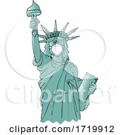 Poster, Art Print Of Statue Of Liberty Wearing A Mask