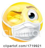 Emoji Emoticon PPE Medical Mask Face Winking