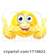 Thumbs Up Emoticon Emoji Face Cartoon Icon