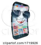 Poster, Art Print Of Mobile Phone Cool Shades Cartoon Mascot