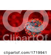 Poster, Art Print Of 3d Medical Banner Design With Abstract Virus Cells - Covid 19