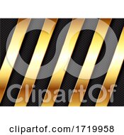 Poster, Art Print Of Abstract Background With Gold Metallic Bars Design