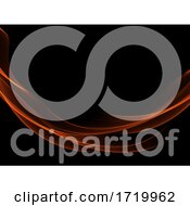 Poster, Art Print Of Abstract Background With Orange Flowing Lines