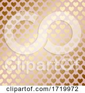 Poster, Art Print Of Golden Hearts Pattern Background