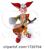 3d Funky Clown On A White Background
