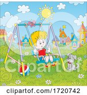 Poster, Art Print Of Boy Playing Outside