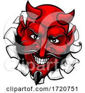 Poster, Art Print Of Devil Satan Evil Mascot Cartoon Face