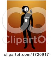 Poster, Art Print Of Halloween Lotto Bingo Man Silhouette