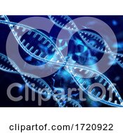 Poster, Art Print Of 3d Medical Background With Abstract Dna Strands