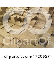Poster, Art Print Of 3d Abstract Background Of Extruding Blocks
