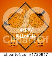 Poster, Art Print Of Halloween Background With Confetti And Pumpkins
