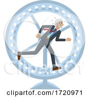 Poster, Art Print Of Business Man Hamster Wheel Stress Running Concept