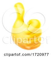Poster, Art Print Of Thumbs Up Emoticon Emoji Yellow Hand Cartoon Icon