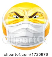 Poster, Art Print Of Angry Emoticon Emoji Ppe Medical Mask Face Icon