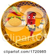 Poster, Art Print Of Red Pepper Mascot Mexican Design