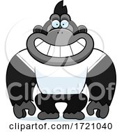 Cartoon Gorilla Grinning And Wearing A White Tee Shirt