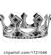 King Royal Crown Vintage Retro Style Illustration