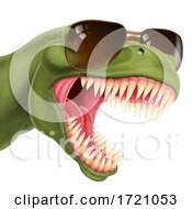 Poster, Art Print Of Cool Dinosaur Wearing Shades Sunglasses