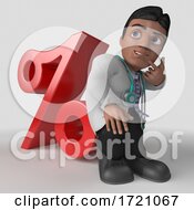 Poster, Art Print Of 3d Render Of Doctor Character On A Shaded Background