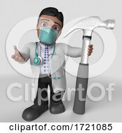 3D Render Of Doctor Character On A Shaded Background