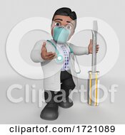 Poster, Art Print Of 3d Render Of Doctor Character On A Shaded Background