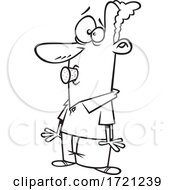 Cartoon Black And White Man With A Cork In His Mouth