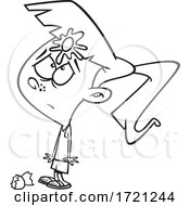 Cartoon Lineart Girl With Egg On Her Face