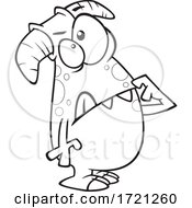 Poster, Art Print Of Cartoon Black And White Monster In Thought