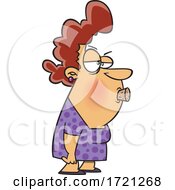 Cartoon Woman With A Cork In Her Mouth by toonaday