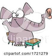 Cartoon Class Elephant Raising Its Hand by toonaday
