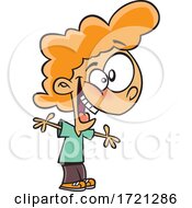 Poster, Art Print Of Cartoon Excited Girl