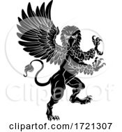 Poster, Art Print Of Gryphon Rampant Griffin Coat Of Arms Crest Mascot