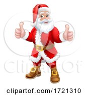 Poster, Art Print Of Santa Claus Thumbs Up Christmas Cartoon Character