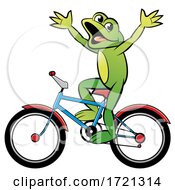 Poster, Art Print Of Frog Riding A Bicycle