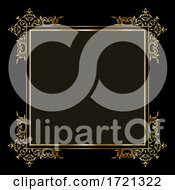 Poster, Art Print Of Elegant Background With Decorative Gold Border