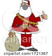 Cartoon Covid Christmas Santa Hitchhiking