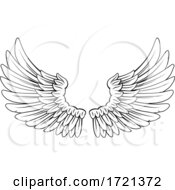 Wings Angel Or Eagle Feathers Pair Illustration