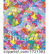 Poster, Art Print Of Seamless Monster Parade Pattern