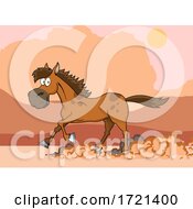 Poster, Art Print Of Horse Running In A Desert