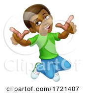 Happy Jumping Boy Kid Child Cartoon Character