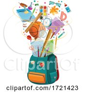 Poster, Art Print Of Backpack And School Supplies