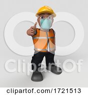 Poster, Art Print Of 3d Builder Character On A Shaded Background